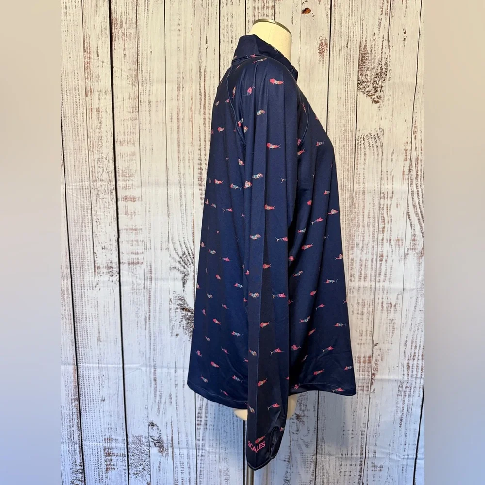 Chic Navy Print Swim Rashguard - Picture 2 of 6